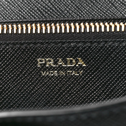 Prada Saffiano Metal Continental Flap Wallet Black 9 of 14