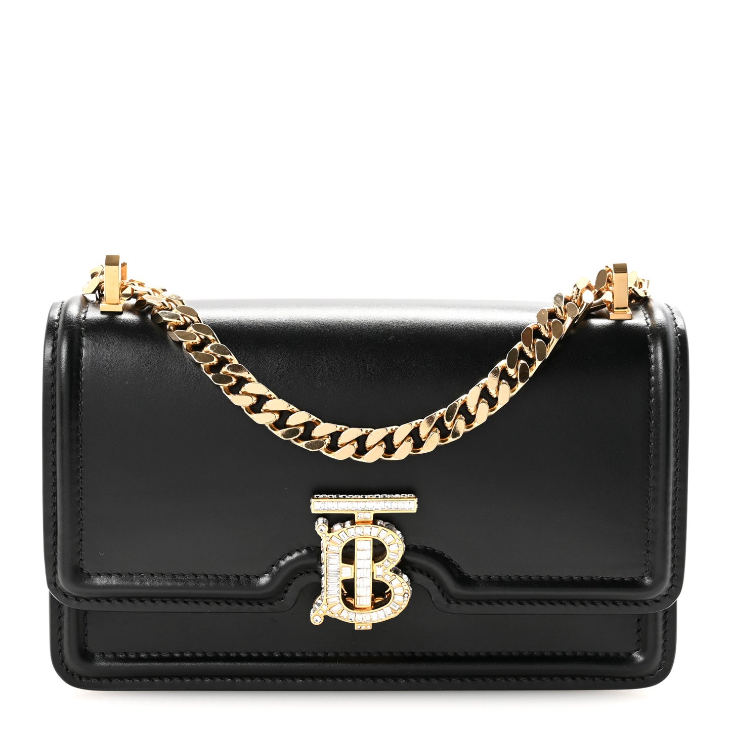 Calfskin Crystal Small TB Bag Black