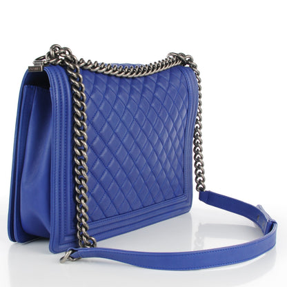 Chanel Calfskin Quilted Large Boy Flap Dark Blue 3 of 7