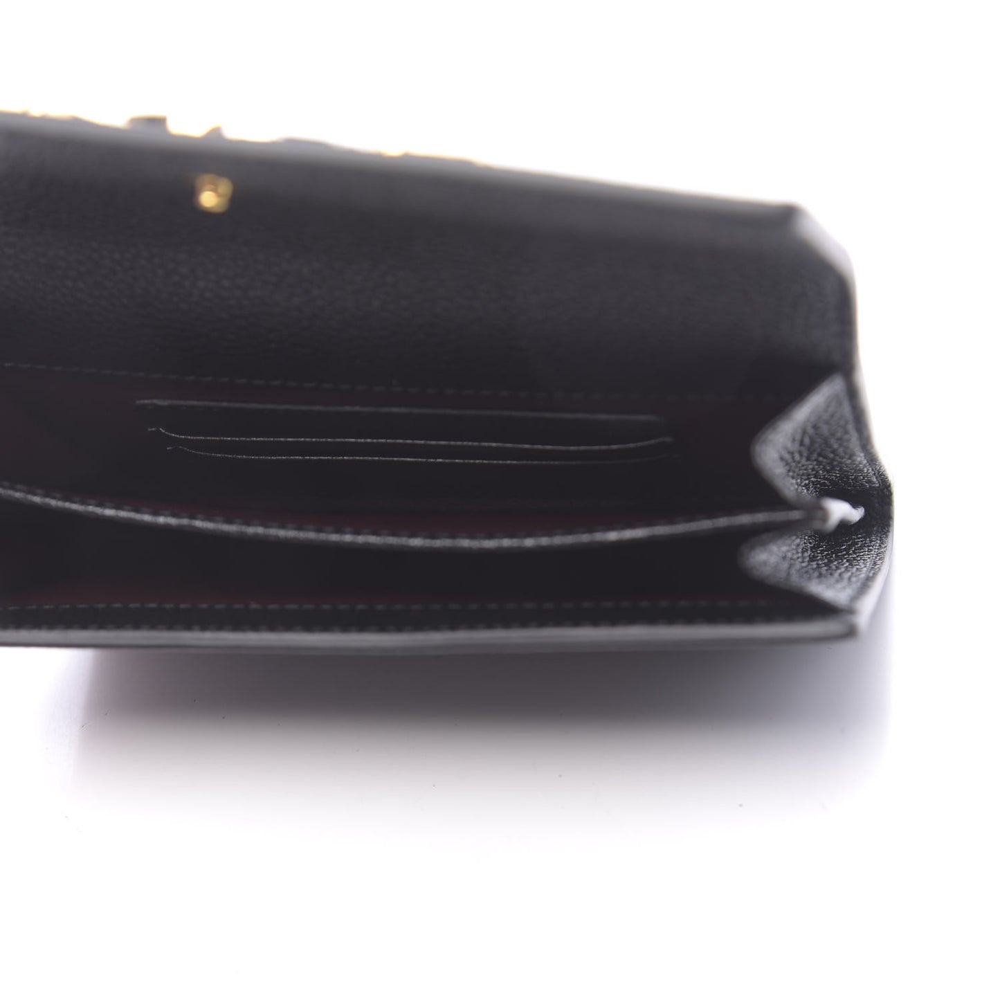 Grainy Calfskin Zumi Flap Card Case Black