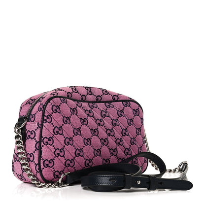 Gucci Monogram Multicolor Matelasse Diagonal Small GG Marmont Chain Shoulder Bag Pink Blue 2 of 10