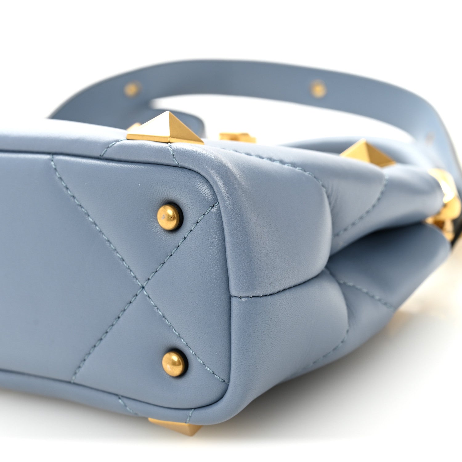 Valentino Garavani Nappa Mini Roman Stud The Handle Bag Niagara 9 of 9