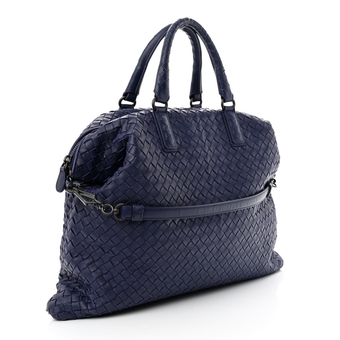 Nappa Intrecciato Medium Convertible Tote Baltic Blue