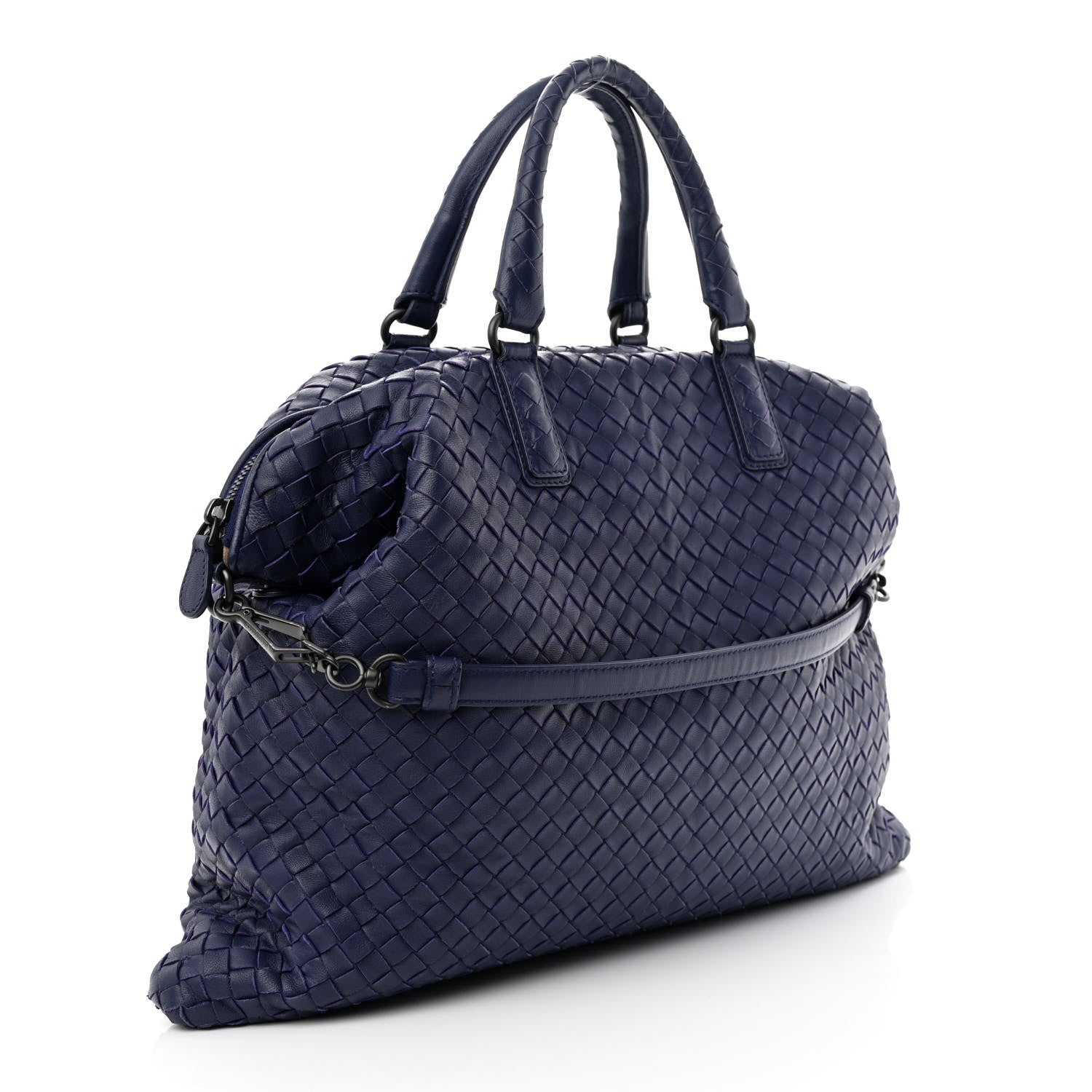 Bottega Veneta Nappa Intrecciato Medium Convertible Tote Baltic Blue 4 of 12