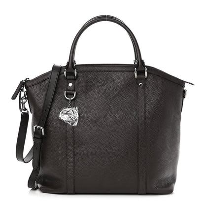 Gucci Calfskin Medium GG Charm Convertible Dome Satchel Dark Brown 1 of 10