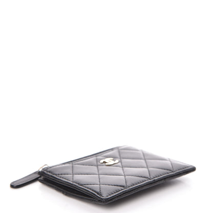 Chanel Lambskin Quilted Zip Card Holder Black 4 of 8