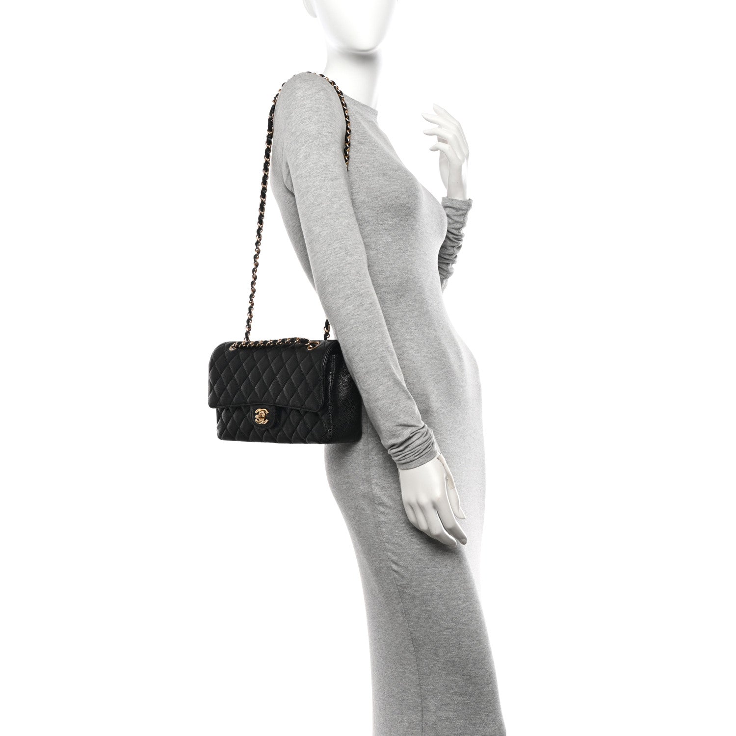 Chanel Caviar Quilted Medium Double Flap Black 2 of 10