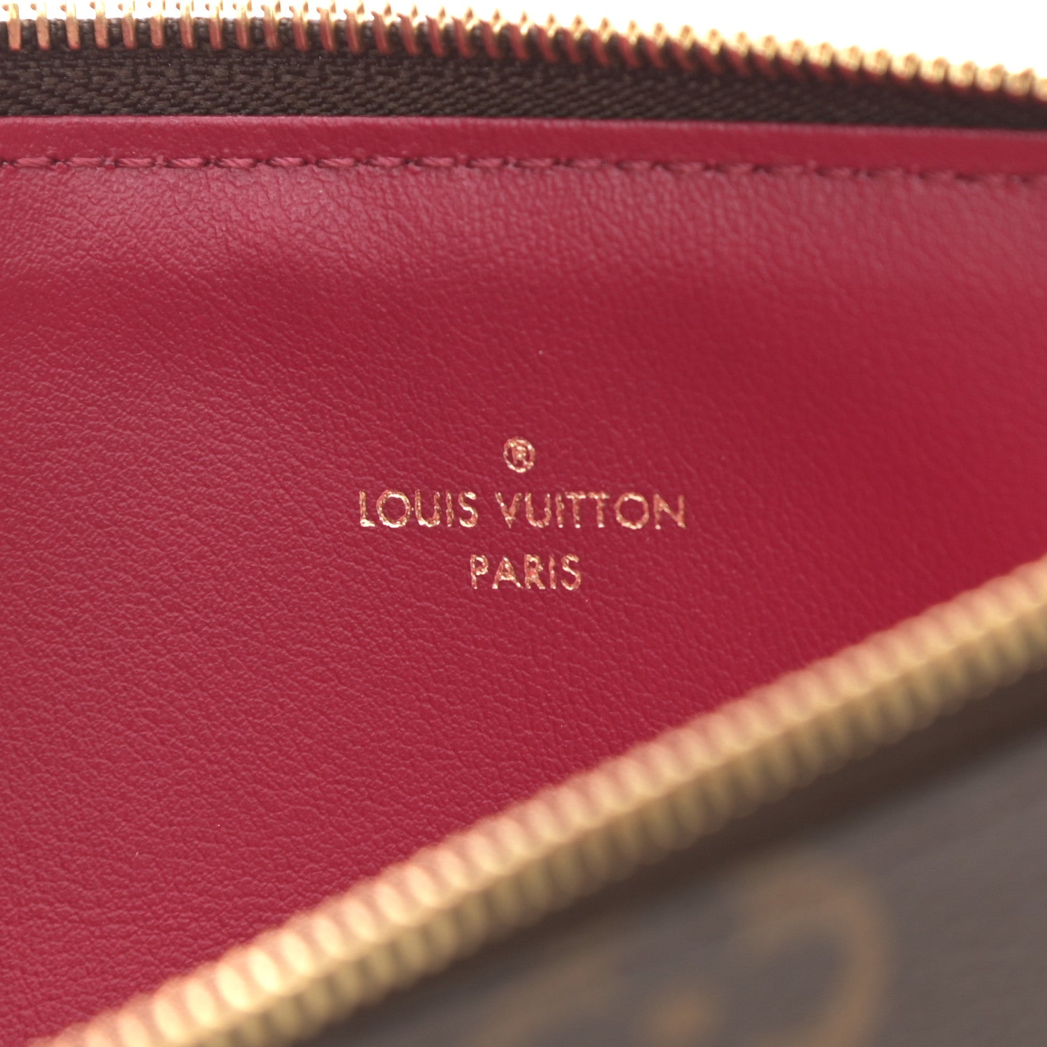 Louis Vuitton Monogram Felicie Chain Wallet Zippered Insert Fuchsia 6 of 6
