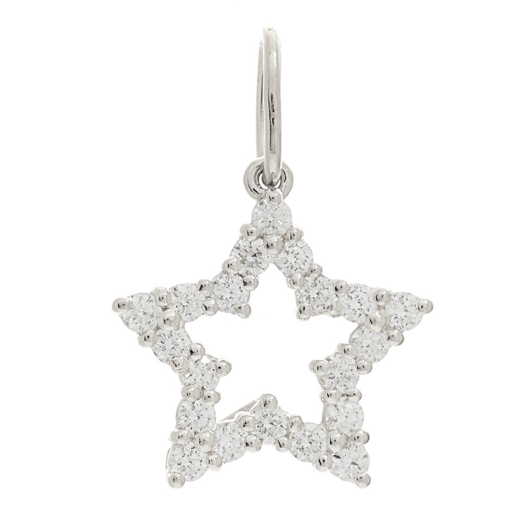 Platinum Diamond Star Charm