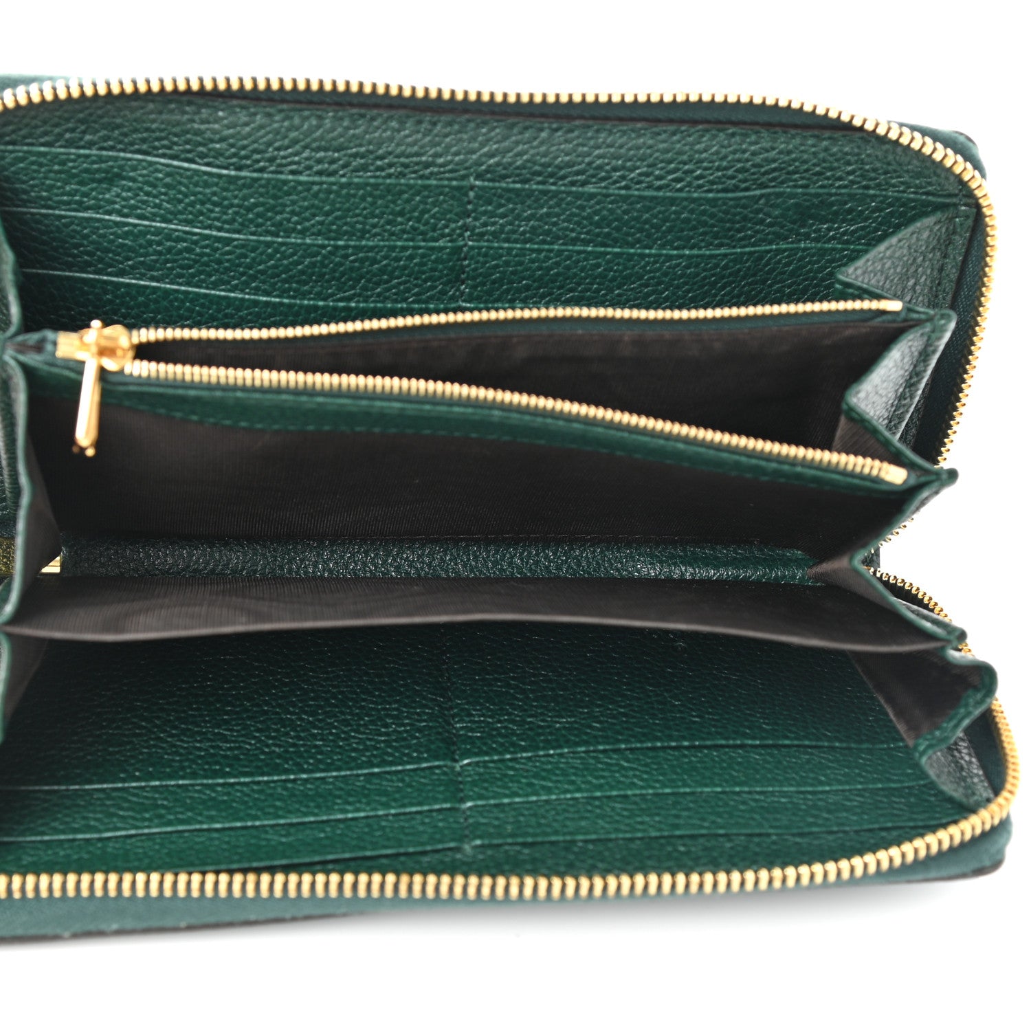 Gucci Grainy Calfskin Zumi Zip Around Wallet Vintage Green 5 of 7