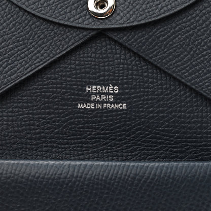 Hermes Epsom Duo Calvi Card Case Bleu Indigo 6 of 6