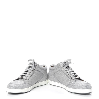 Jimmy Choo Glitter Miami Sneakers 38 Silver 5 of 11