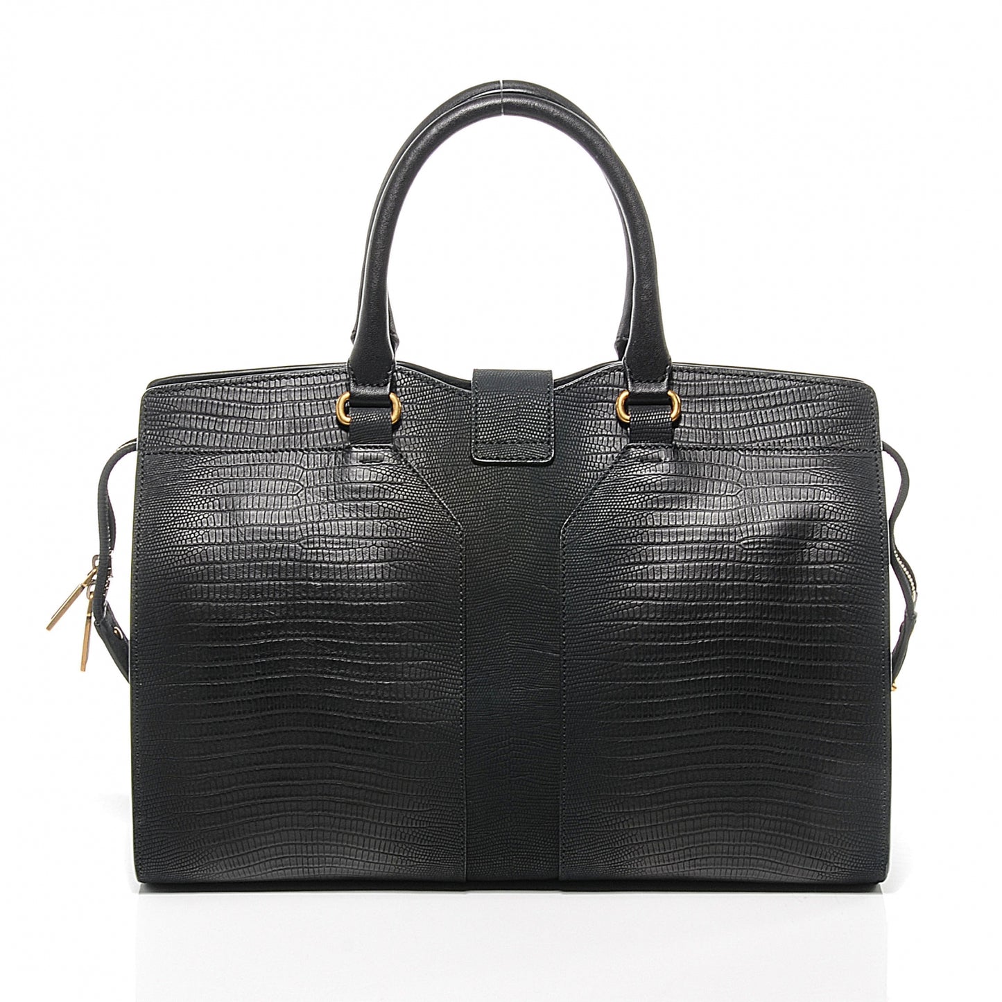 Leather Lizard Effect Cabas ChYc Medium Black