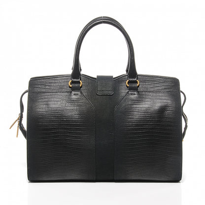 Saint Laurent Leather Lizard Effect Cabas ChYc Medium Black 7 of 8