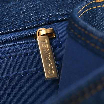 Chanel Denim Quilted Double You Backpack Blue Golden 12 of 12