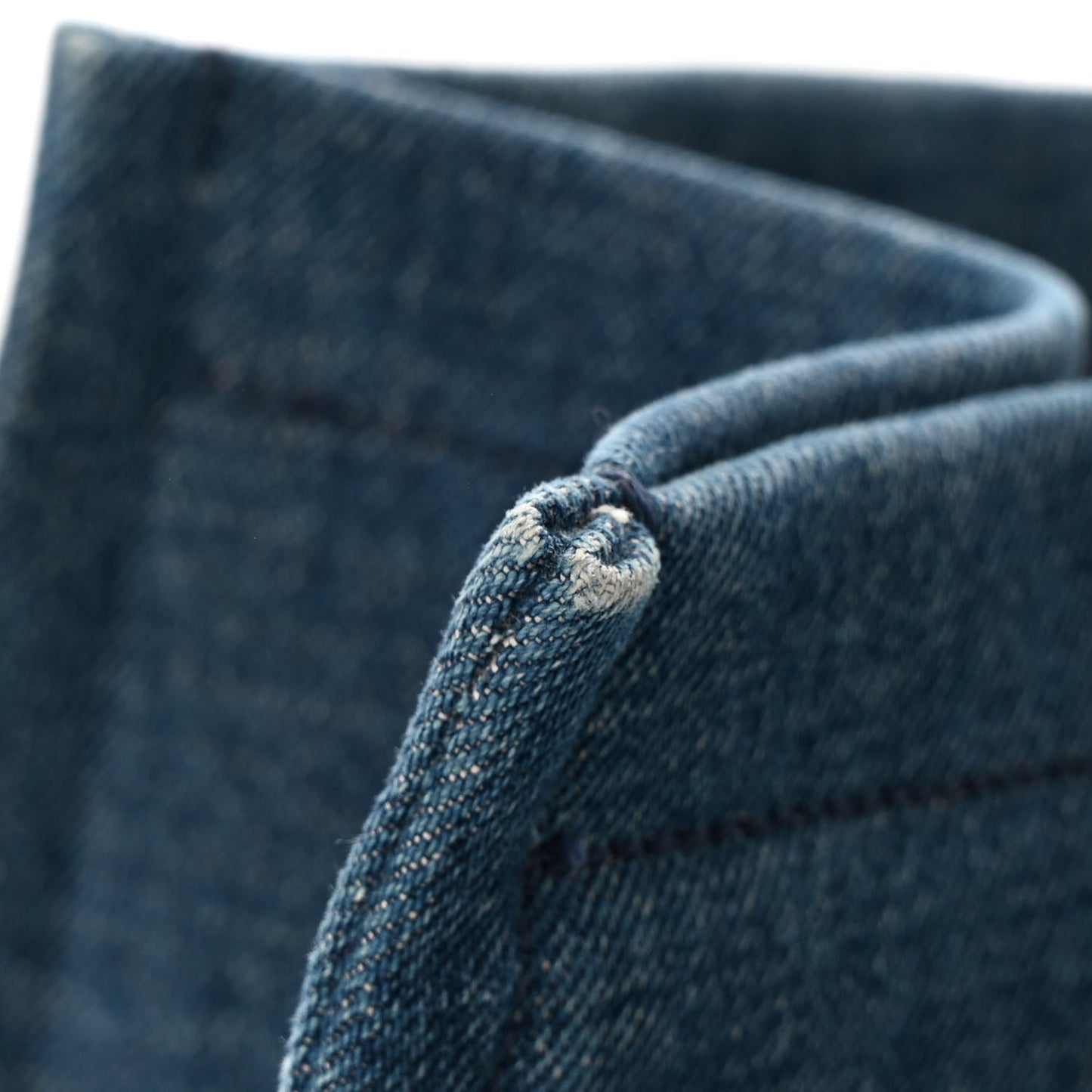 Denim Calfskin Logo Tote Blue Tan