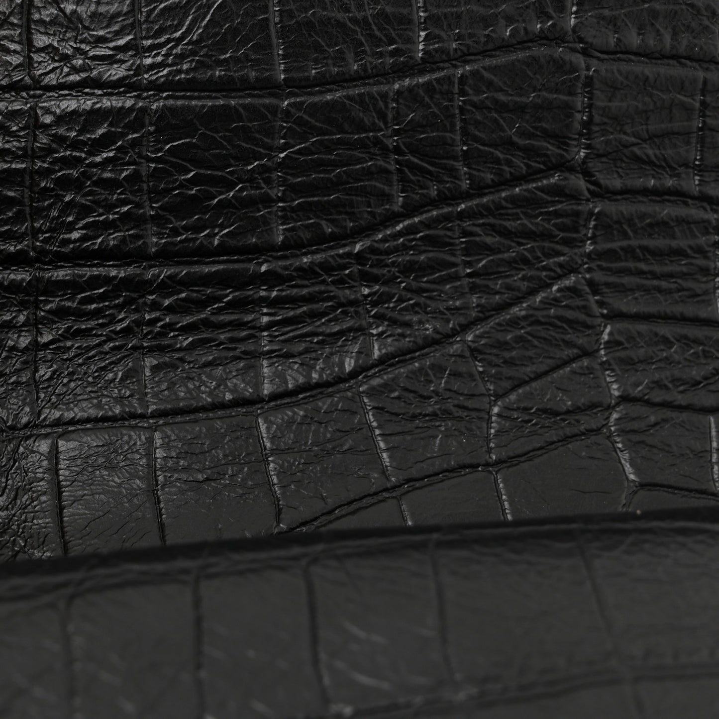 Crocodile Embossed Calfskin Matelasse Monogram Baby Niki Shoulder Belt Bag Black