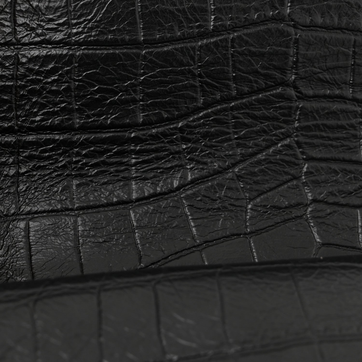 Saint Laurent Crocodile Embossed Calfskin Matelasse Monogram Baby Niki Shoulder Belt Bag Black 11 of 12