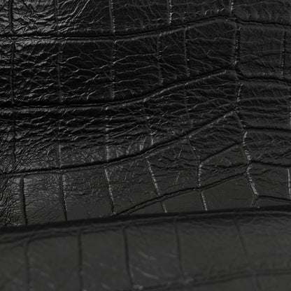 Saint Laurent Crocodile Embossed Calfskin Matelasse Monogram Baby Niki Shoulder Belt Bag Black 11 of 12
