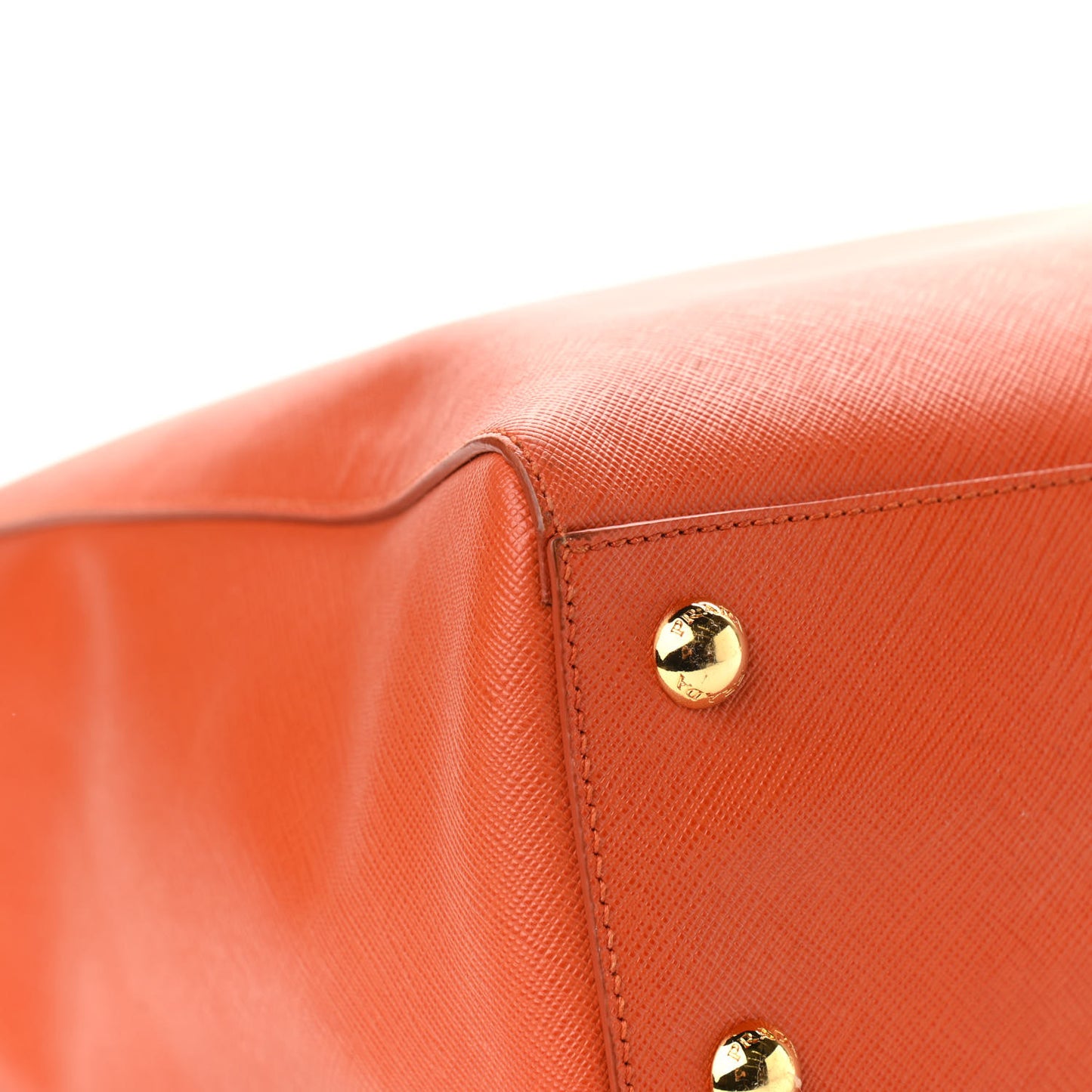 Saffiano Lux Double Handle Shopping Tote Papaya