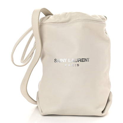 Saint Laurent Lambskin Small Teddy Bucket Bag White 3 of 11