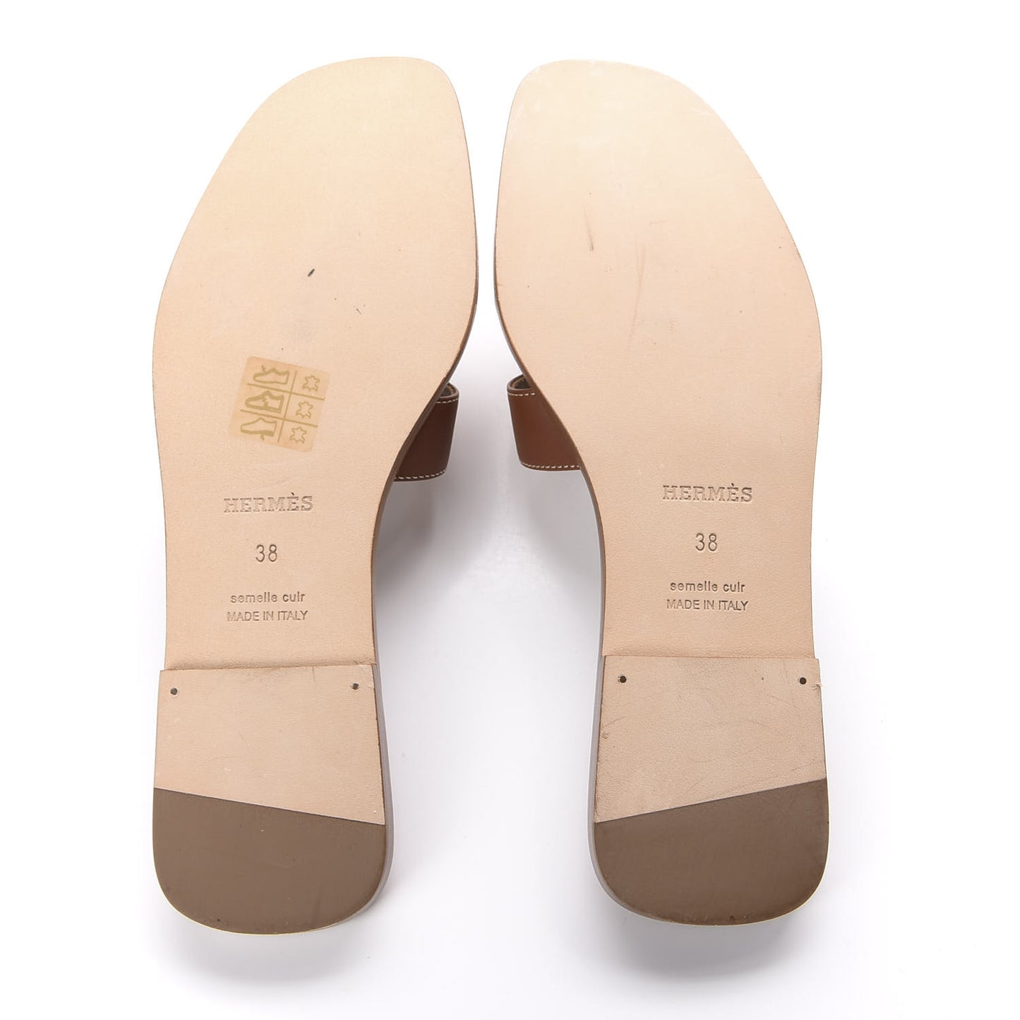 Box Calfskin Oran Sandals 38 Gold