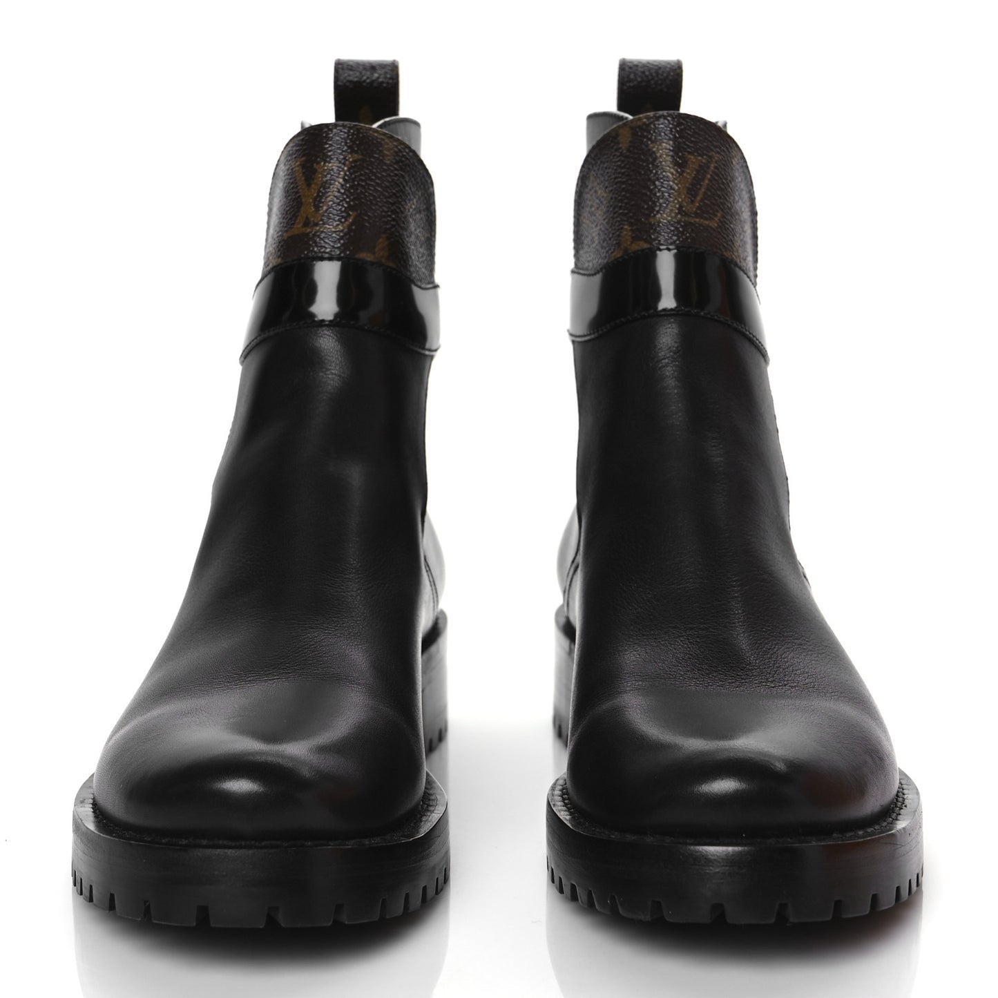 Calfskin Monogram Discovery Flat Ankle Boots 36.5 Black