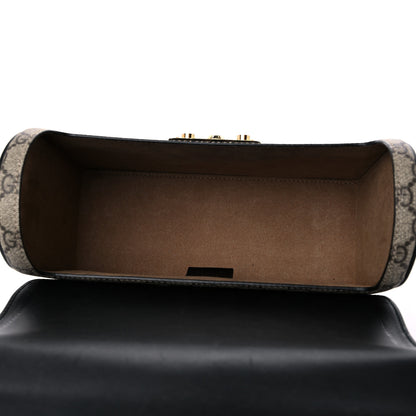 Gucci GG Supreme Monogram Small Padlock Bamboo Shoulder Bag Beige Black Cuir 5 of 13