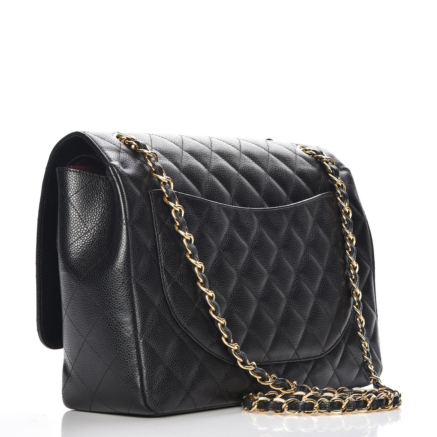 Caviar Quilted Maxi Double Flap Black