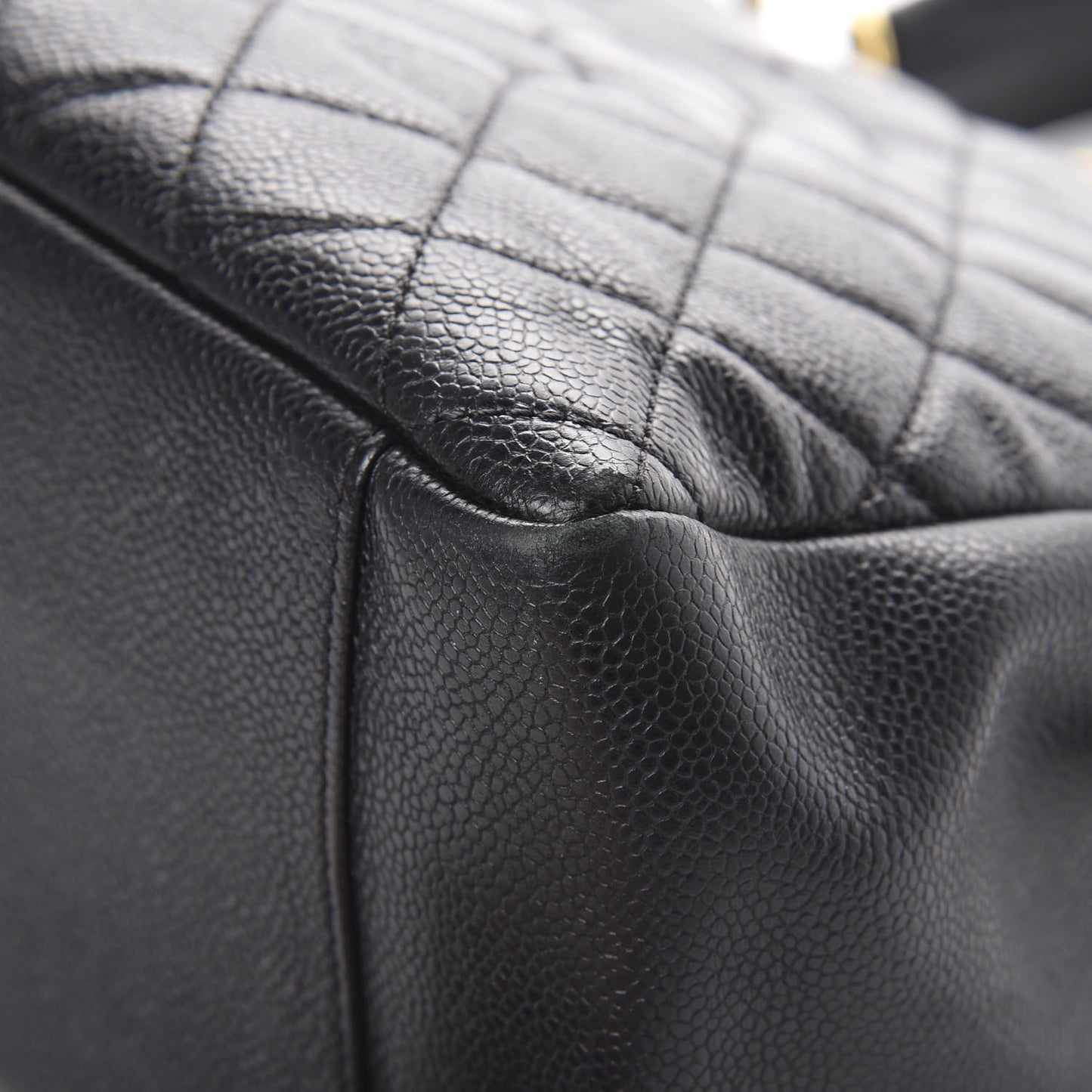 Caviar Quilted Grand Shopping Tote GST Black