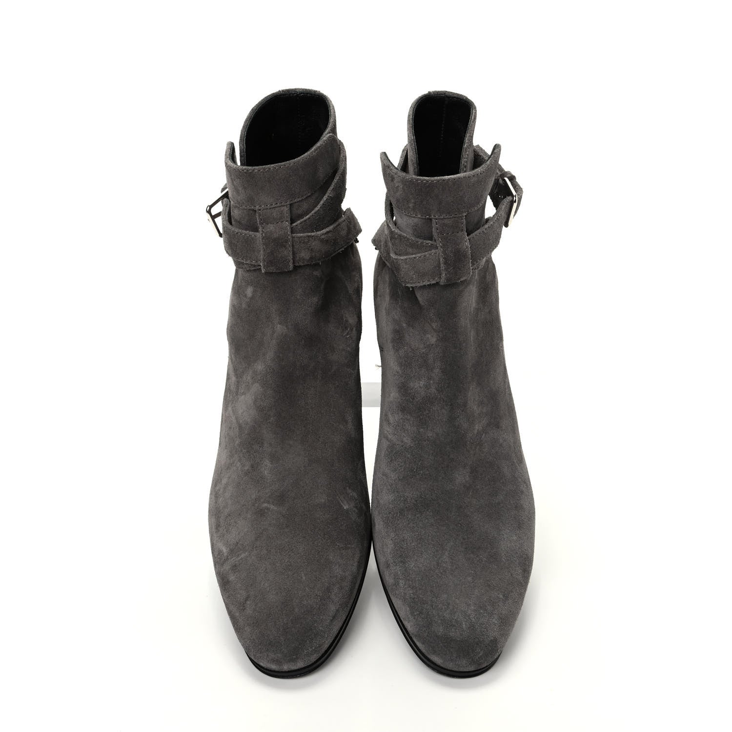 Saint Laurent Suede Womens Blake Ankle Boots 37 Grey 5 of 10