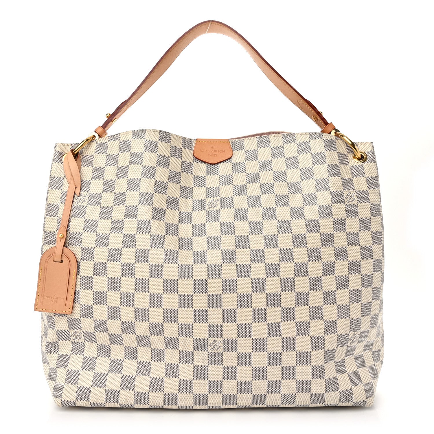 Louis Vuitton Damier Azur Graceful MM Rose Ballerine 1 of 10