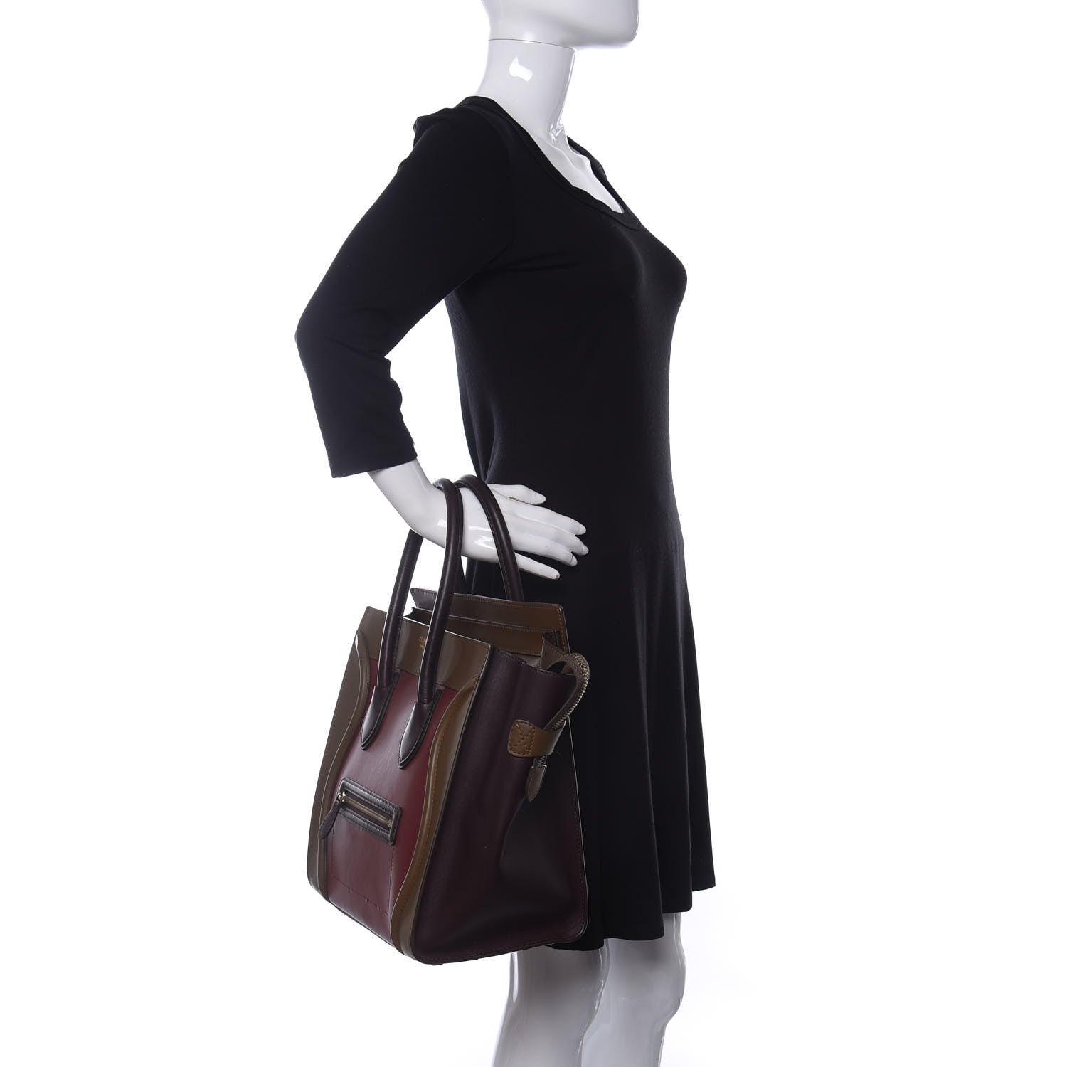 Celine Smooth Calfskin Mini Tri-Color Luggage Rust 2 of 11
