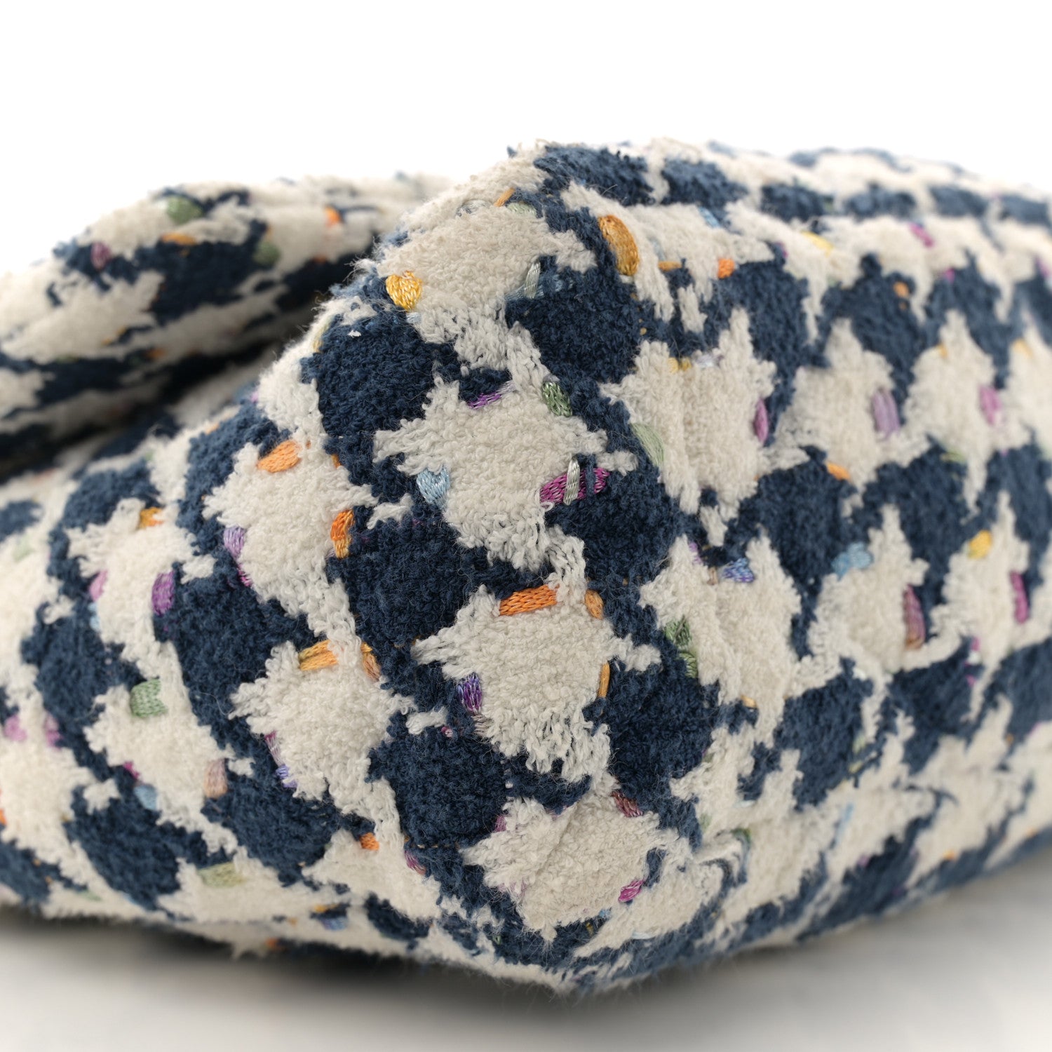 Chanel Tweed Quilted Medium Chanel 19 Flap Ecru Navy Blue Multicolor 9 of 10