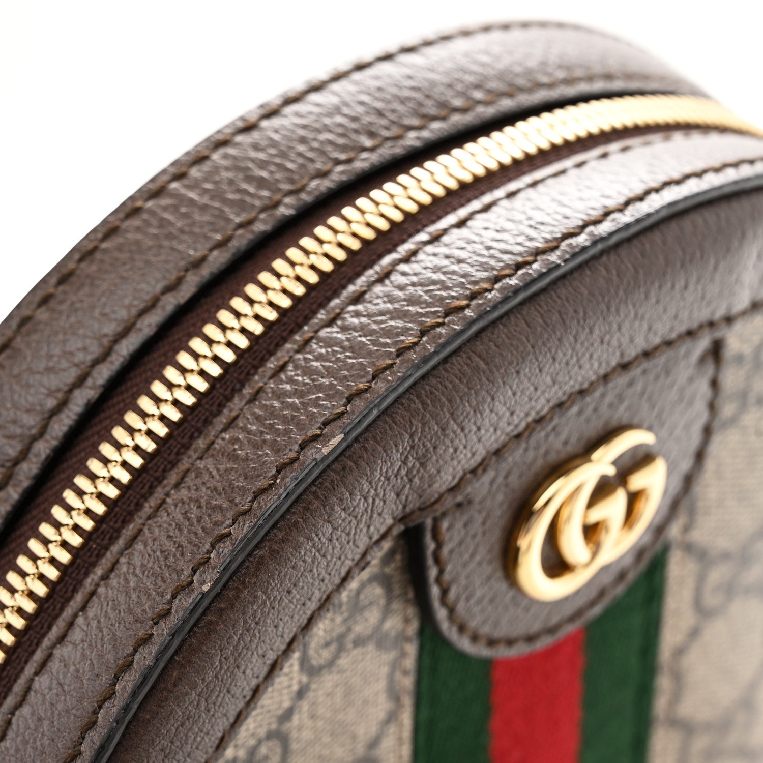 Gucci GG Supreme Monogram Web Mini Ophidia Round Shoulder Bag Brown 11 of 11