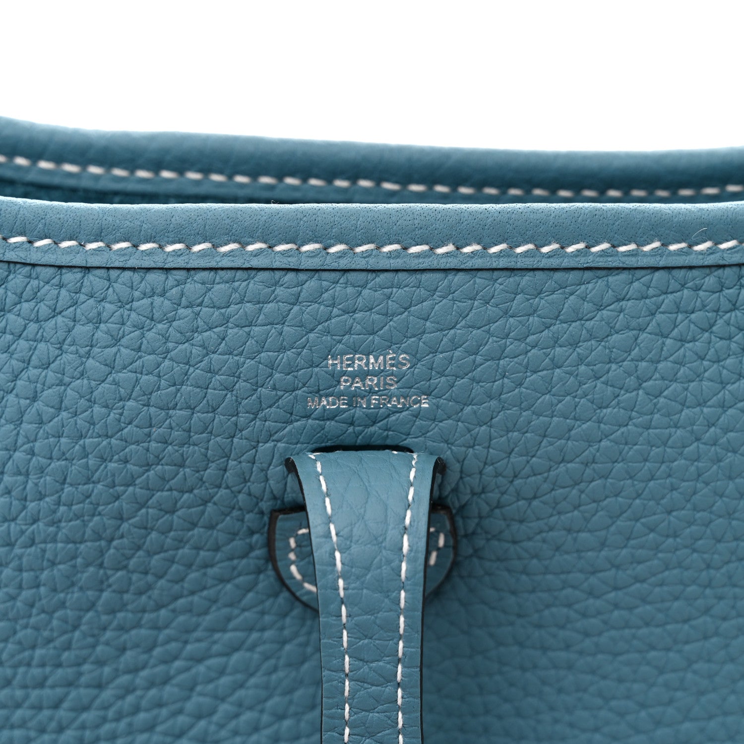 Hermes Taurillon Clemence Evelyne TPM New Blue Jean 6 of 11
