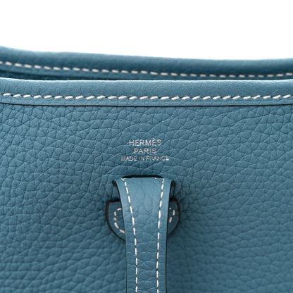 Hermes Taurillon Clemence Evelyne TPM New Blue Jean 6 of 11