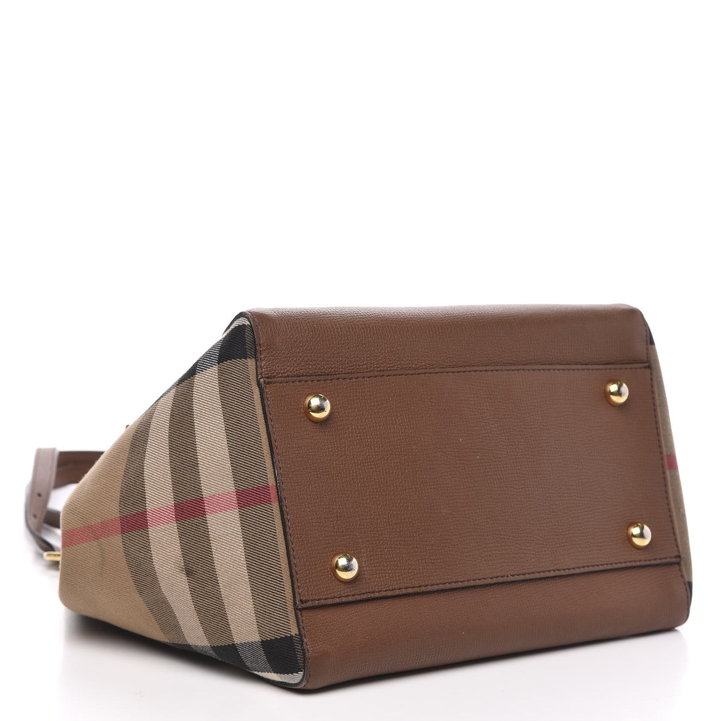 Grainy Calfskin House Check Small Canterbury Tote Tan