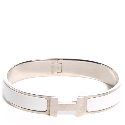 Hermes Enamel Narrow Clic Clac H Bracelet PM White 1 of 5