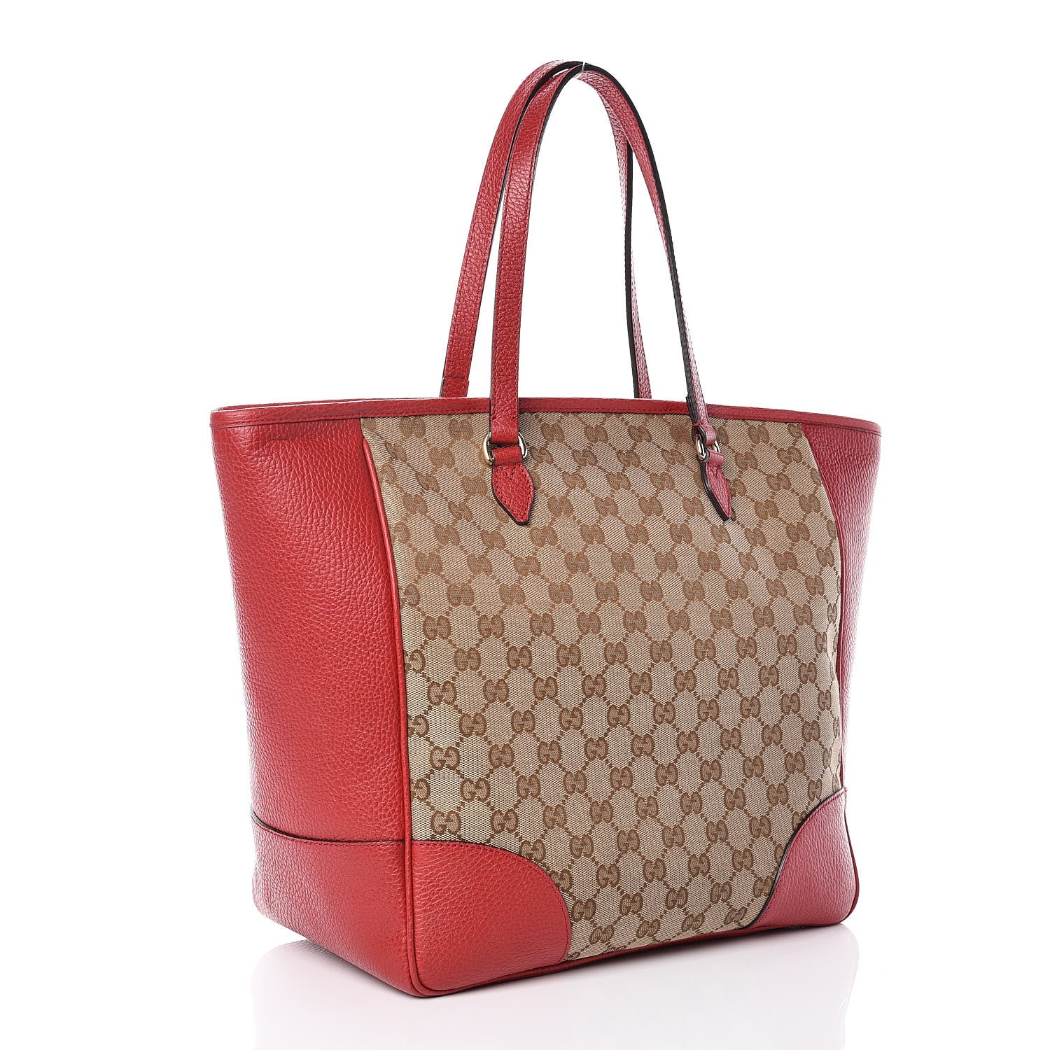 Gucci Monogram Bree Zippered Tote Beige Red 3 of 14