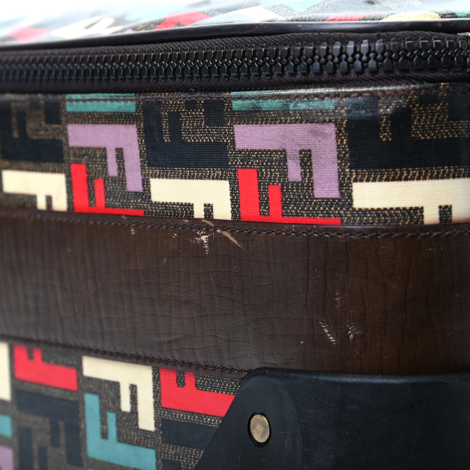 Fendi Zucca Spalmati FF Multicolor Carry On Luggage Black Multicolor 10 of 12