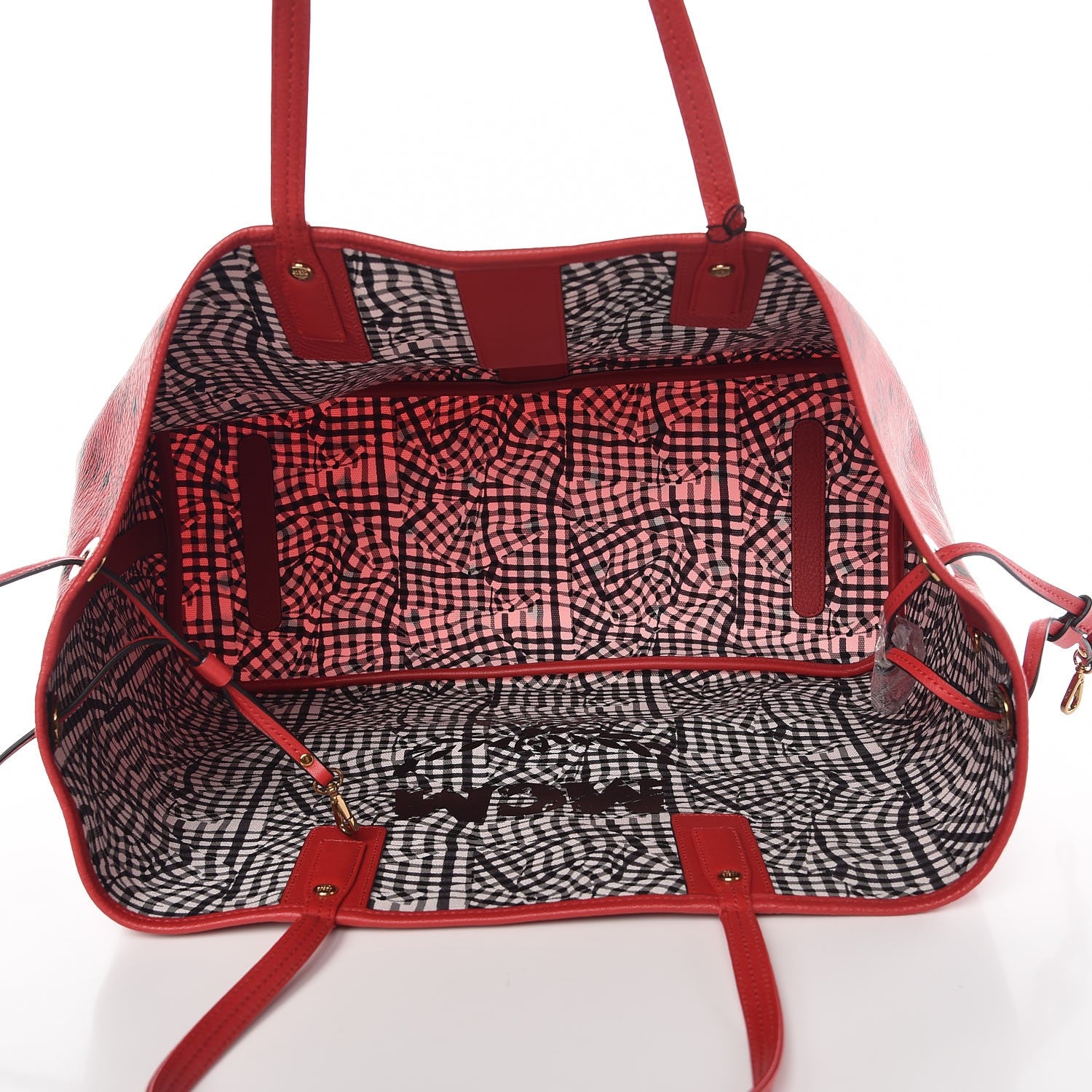 MCM Visetos Large Liz Reversible Shopper Tote Ruby Red 8 of 16