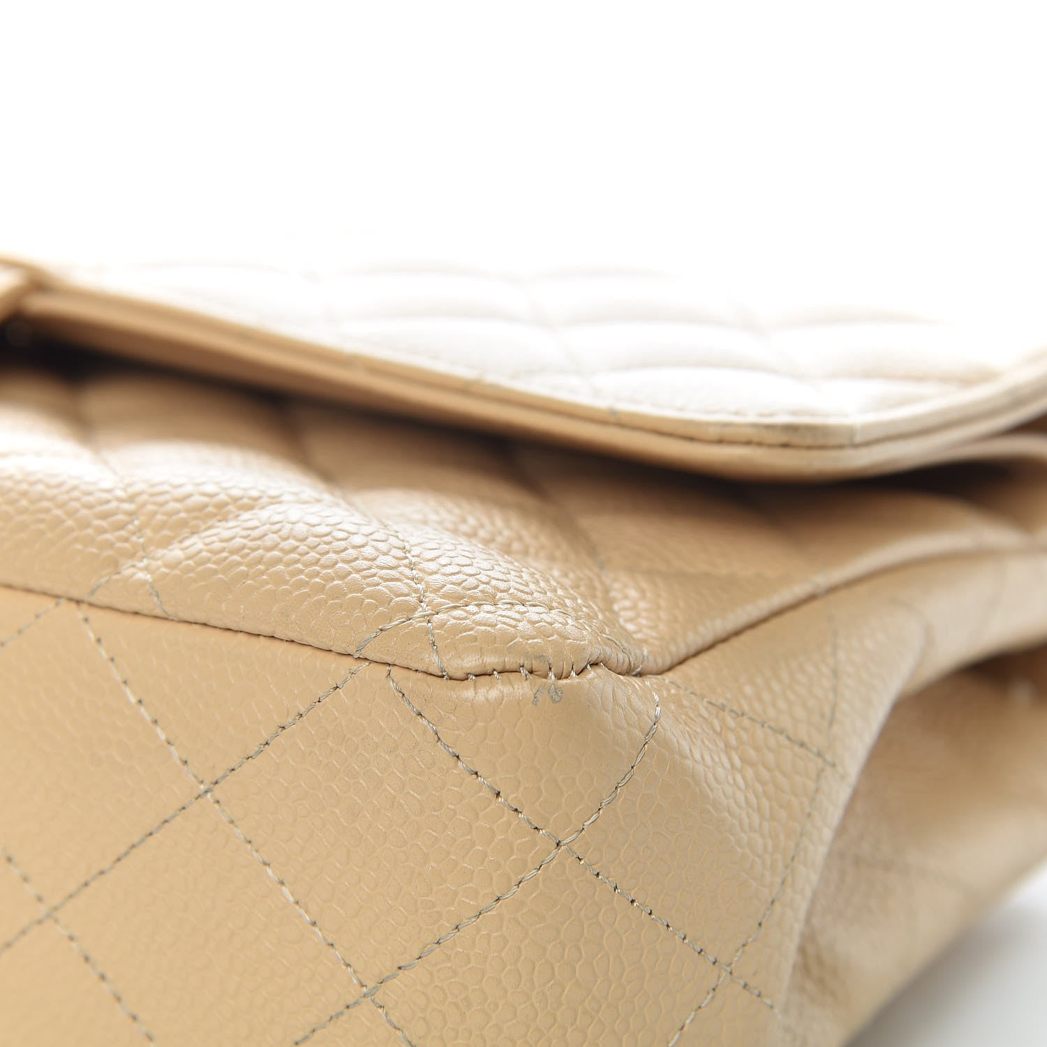 Chanel Caviar Quilted Medium Double Flap Beige 7 of 12