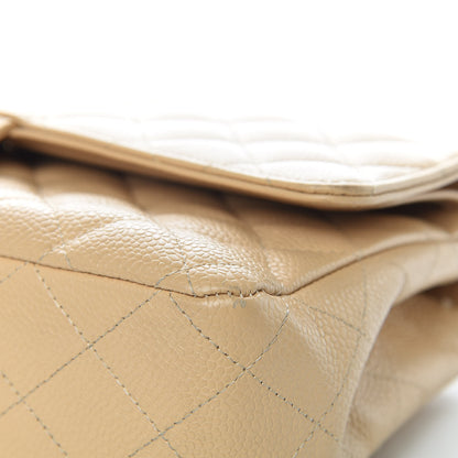 Chanel Caviar Quilted Medium Double Flap Beige 7 of 12