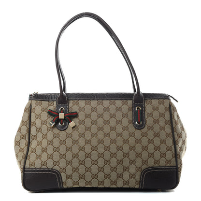 Gucci Monogram Medium Princy Tote Dark Brown 1 of 13