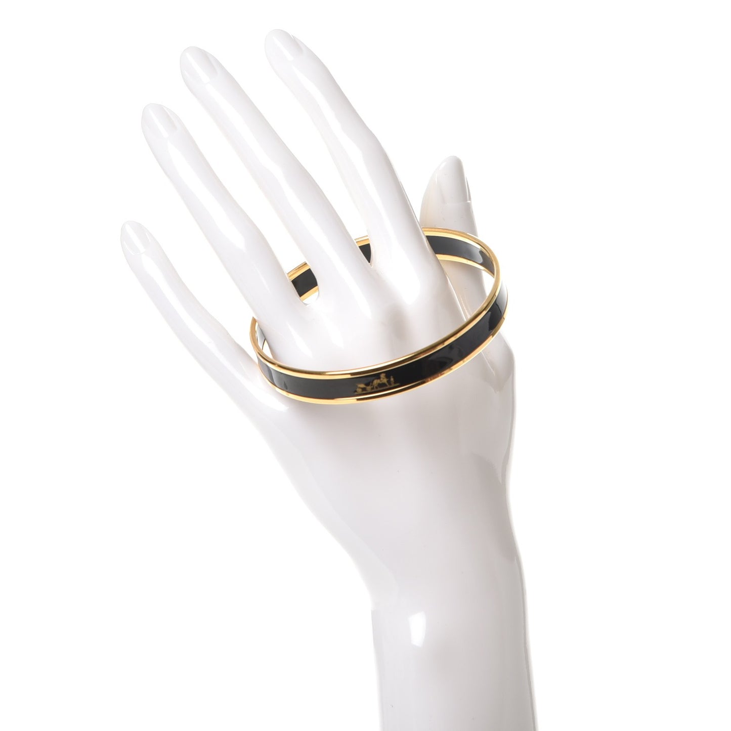 Enamel Printed Narrow Caleche Bracelet 65 Black