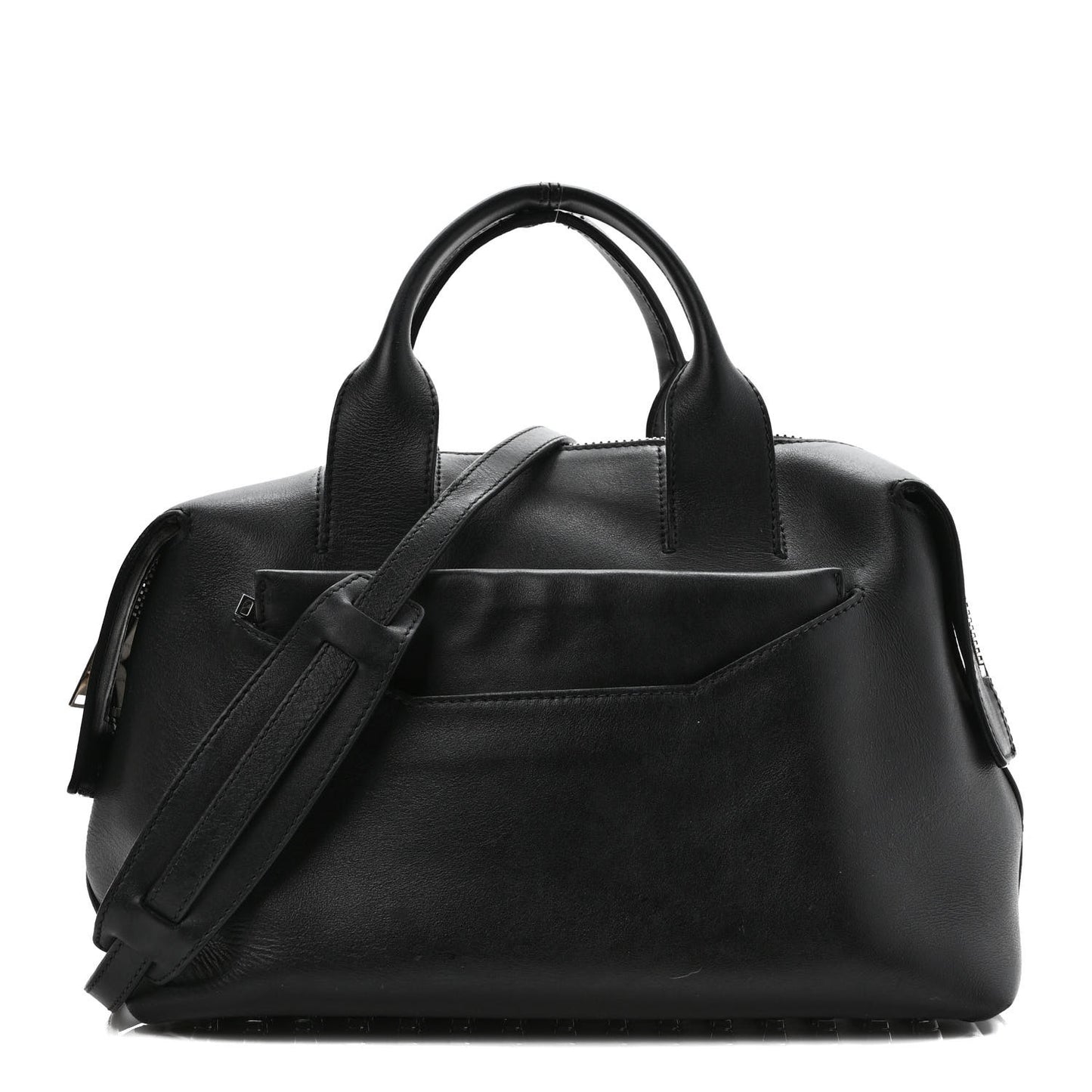 Calfskin Small Rogue Satchel Black Silver Hardware