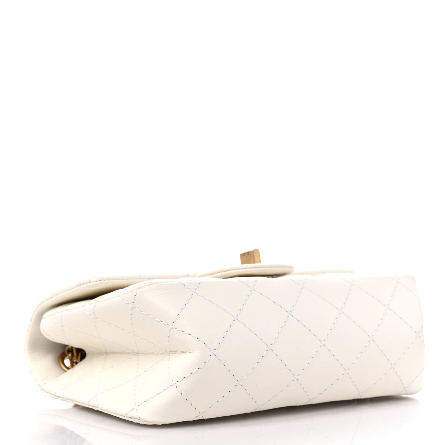 Aged Calfskin Quilted 2.55 Reissue Mini Flap White