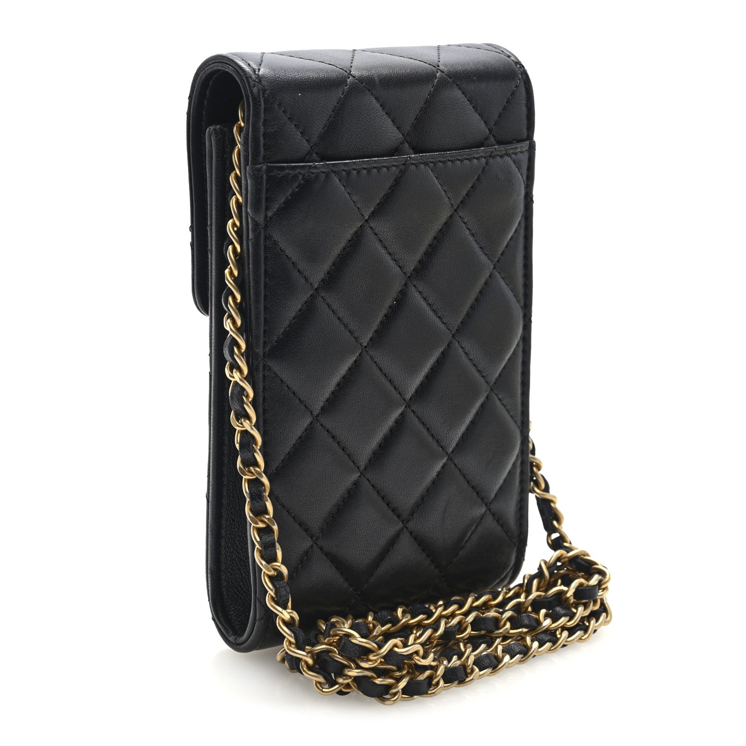Chanel Lambskin Quilted Lucky Charm Phone Holder Black 3 of 10