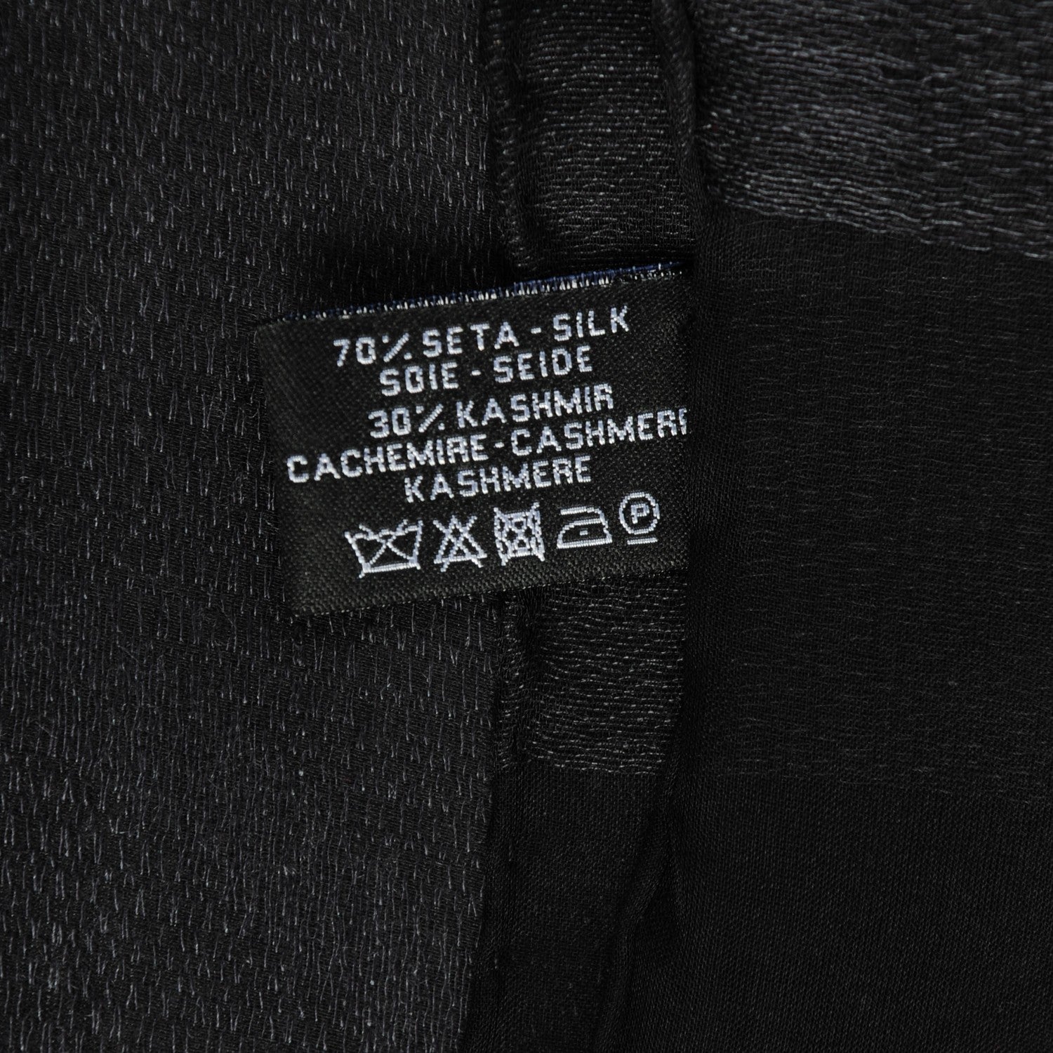 Chanel Silk Cashmere CC Scarf Shawl Black 5 of 5